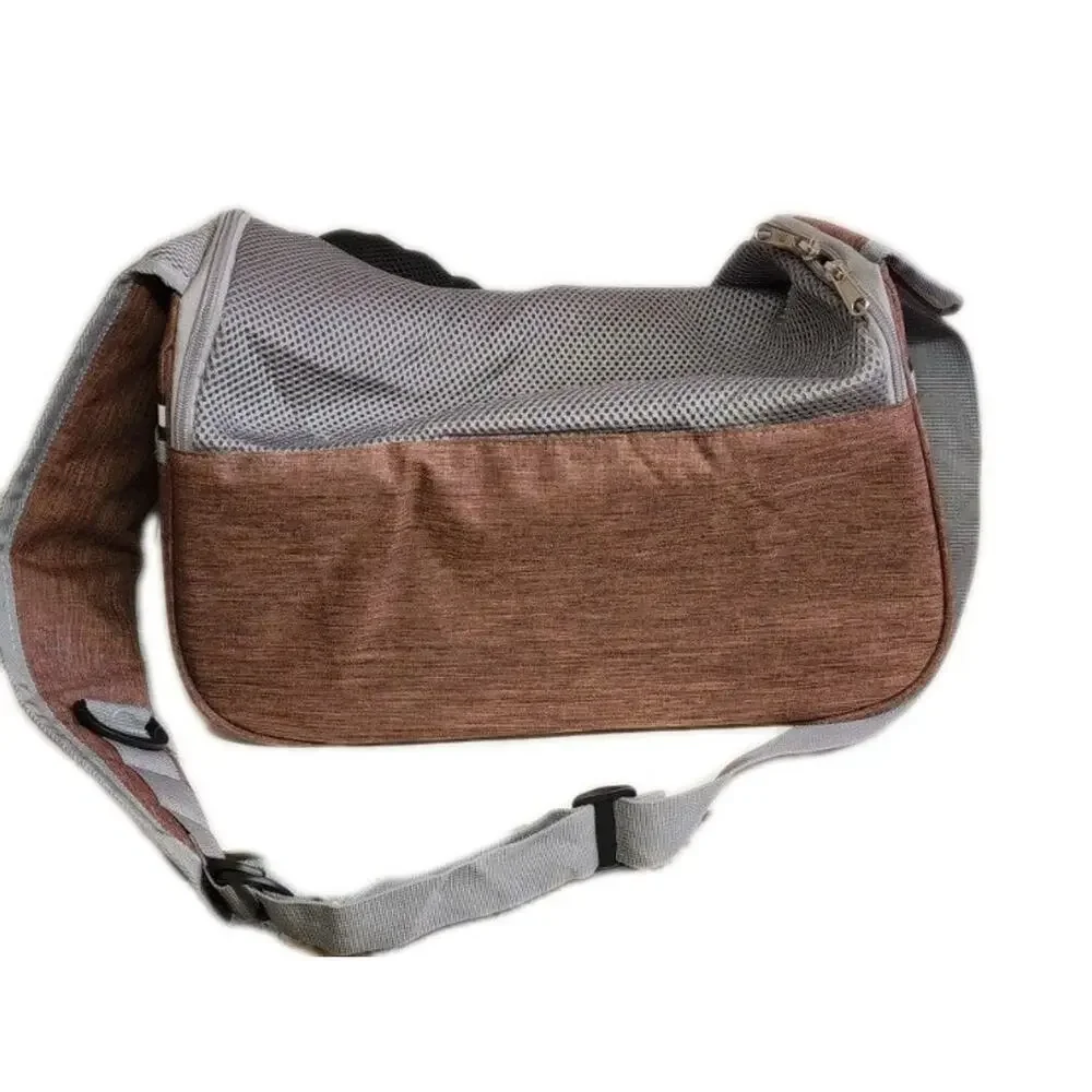 Over the shoulder dog sling/carrier for small dog And Cats . Black/Grey/ Brown
